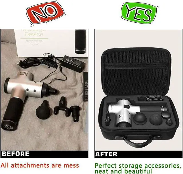 Alt view image 2 of 5 - Carrying Case for Hyperice Hypervolt/Hypervolt Plus 5 Attachment Slots Portable Hypervolt Storage Bag Waterproof Anti-Shock Hard Shell Case for Hypervolt Massage Device (Case Only)