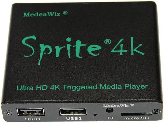 Alt view image 2 of 4 - MedeaWiz(r) DV-S4 Sprite(r) Looping 4K Media Player - Seamless Audio Video Auto Repeater 2160p 60Hz HDMI, NTSC and PAL Outputs - Trigger Input and Serial Control