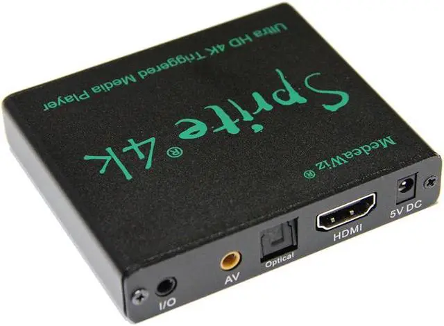 Alt view image 3 of 4 - MedeaWiz(r) DV-S4 Sprite(r) Looping 4K Media Player - Seamless Audio Video Auto Repeater 2160p 60Hz HDMI, NTSC and PAL Outputs - Trigger Input and Serial Control