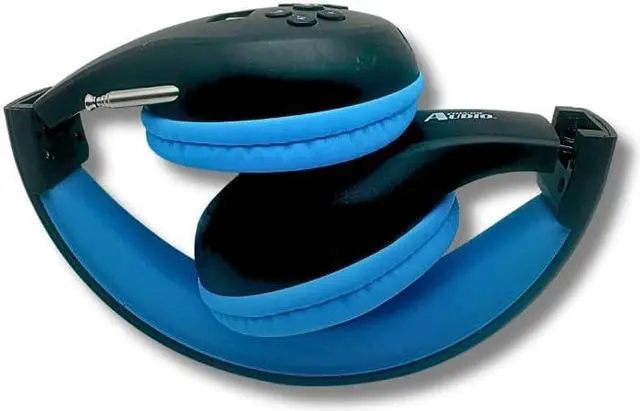 Alt view image 3 of 5 - THINGS AUDIO Portable Personal FM Radio Headphones Pull-Out Antenna for Great Reception, Walking, Jogging, Relaxing, School, Talk Radio - Powered by 2AA Batteries (Not Included) (Black & Blue)