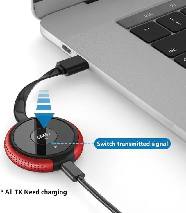 Alt view image 3 of 5 - TIMBOOTECH Wireless HDMI Transmitter Red, 1 Receiver Can be Paired with 8 Transmitters, Compatiable with DV, Cable Box, Laptop, PC, Only TX
