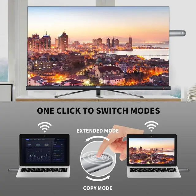 Alt view image 4 of 5 - Wireless HDMI Transmitter and Receiver, Plug & Play Portable 2.4G/5G Wireless HDMI Extender Kit for Streaming Video and Audio to Monitor from Laptop/PC/TV Box/Projector