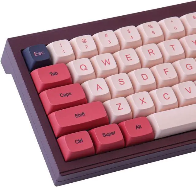 Main image of Tsungup PBT Keycaps,XDA Profile Keycaps 148 Keys Dye Sublimation Cute Pink Custom Keycaps Set for ANSI Layout Cherry MX Switches Mechanical Keyboards