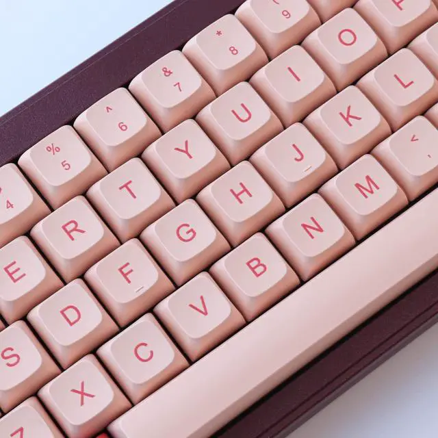 Alt view image 3 of 5 - Tsungup PBT Keycaps,XDA Profile Keycaps 148 Keys Dye Sublimation Cute Pink Custom Keycaps Set for ANSI Layout Cherry MX Switches Mechanical Keyboards