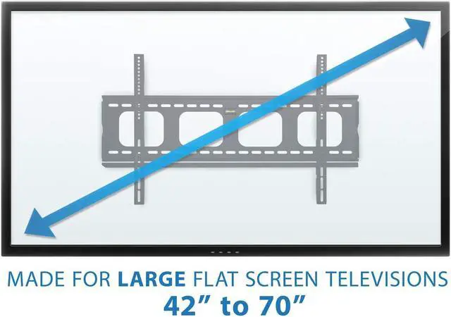 Alt view image 3 of 5 - Mount-It! Low-Profile TV Mount | Flush Large TV Wall Mount | Slim Fixed TV Mount for 42-70 in. Screen TVs | VESA Compatibility up to 850x450 | 220 lbs Capacity