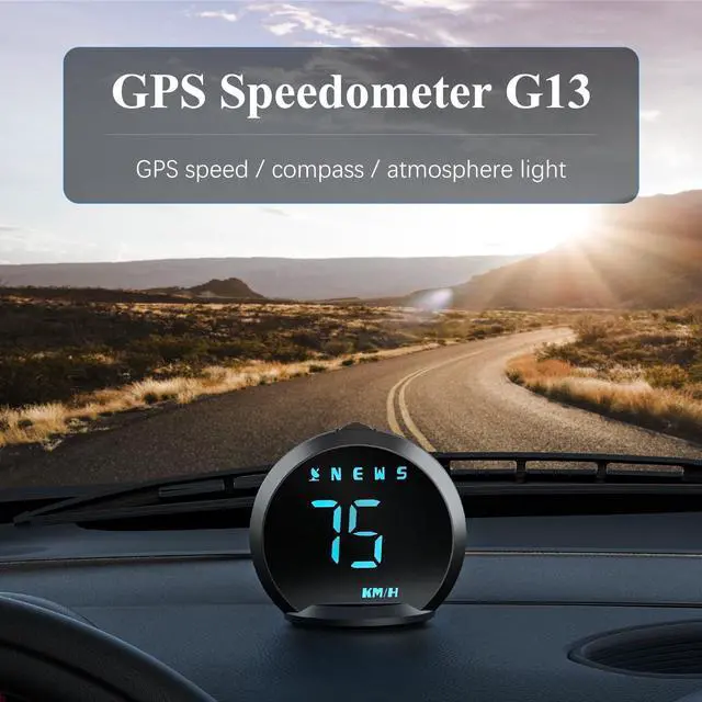 Alt view image 2 of 5 - wiiyii GPS Speedometer G13, Heads up Display for Cars with Speed MPH, Compass Driving Direction, Fatigue Driving Reminder, Overspeed Alarm Trip Meter, for All Vehicles