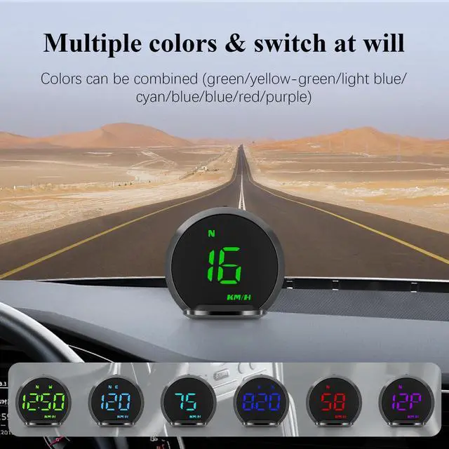 Alt view image 5 of 5 - wiiyii GPS Speedometer G13, Heads up Display for Cars with Speed MPH, Compass Driving Direction, Fatigue Driving Reminder, Overspeed Alarm Trip Meter, for All Vehicles
