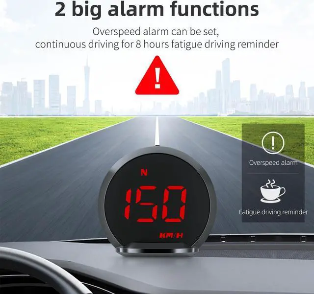 Alt view image 4 of 5 - wiiyii GPS Speedometer G13, Heads up Display for Cars with Speed MPH, Compass Driving Direction, Fatigue Driving Reminder, Overspeed Alarm Trip Meter, for All Vehicles