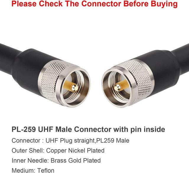 Alt view image 2 of 5 - XRDS -RF CB Coax Cable 50ft, KMR 400 UHF Coaxial Cable PL-259 UHF Male Coax Jumper Low Loss 50 ohm Cable for AIS Antenna, VHF Marine Antenna, HAM & CB Radio, Antenna Analyzer, Dummy Load, SWR Meter