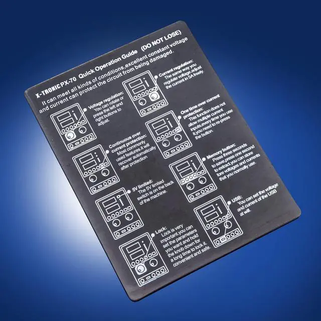 Alt view image 5 of 5 - X-Tronic PX-70 Linear Variable Bench DC Power Supply 30V 5A Range * Memory Recall, Lock/Unlock Func * 5 Protection Modes * USB Output * Precise Rotary Encoder Adjustments * 3 Sets of Dependable Leads