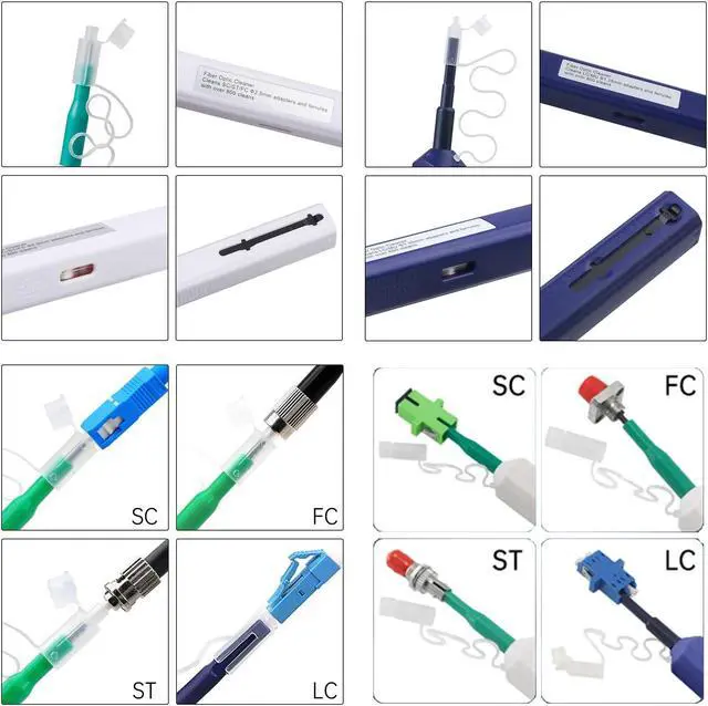 Alt view image 3 of 5 - Xunsomten-10PC Fiber Cleaner Fiber Optic Tools Cleaning Pen for 1.25 mm & 2.5mm SC/FC/ST/LC/MU Connector Over 800 Cleans Fiber End Face Cleans & Optical Connector Cleans