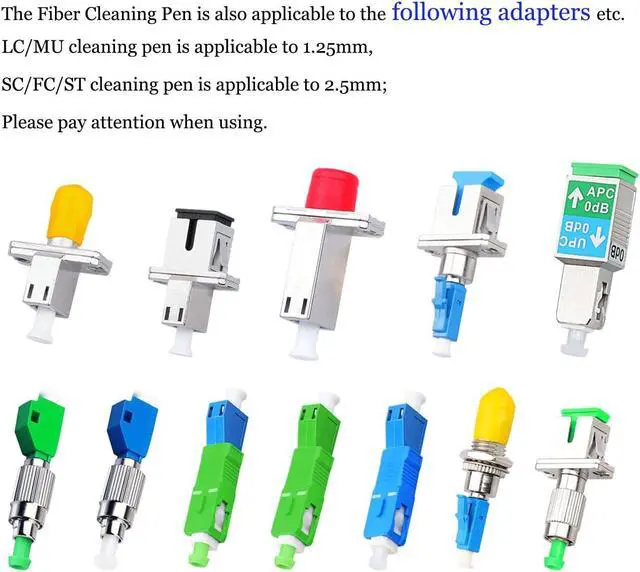 Alt view image 4 of 5 - Xunsomten-10PC Fiber Cleaner Fiber Optic Tools Cleaning Pen for 1.25 mm & 2.5mm SC/FC/ST/LC/MU Connector Over 800 Cleans Fiber End Face Cleans & Optical Connector Cleans