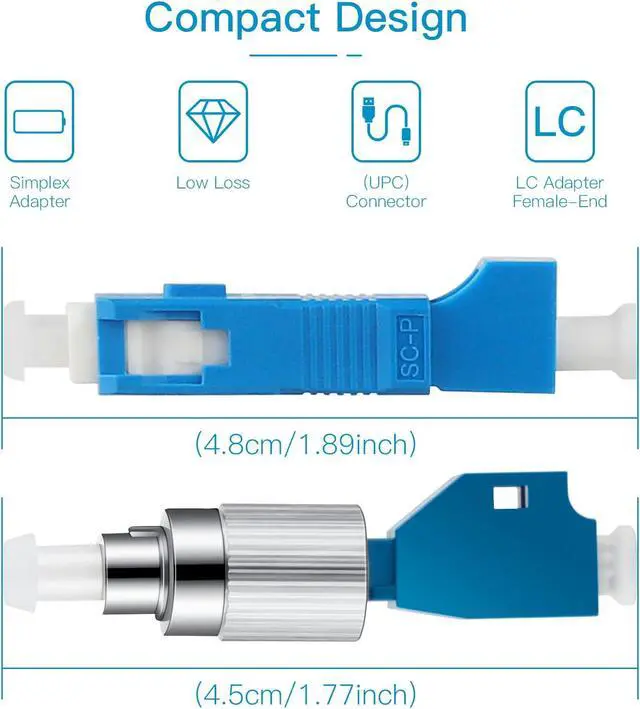 Alt view image 2 of 4 - xunsomten-8PC FC Male to LC Female Hybrid Optical Fiber Convertor Adapter & 8PC LC Female to SC Male Hybrid Flange Singlemode 9/125 SM Optical Fiber Adapter Connector