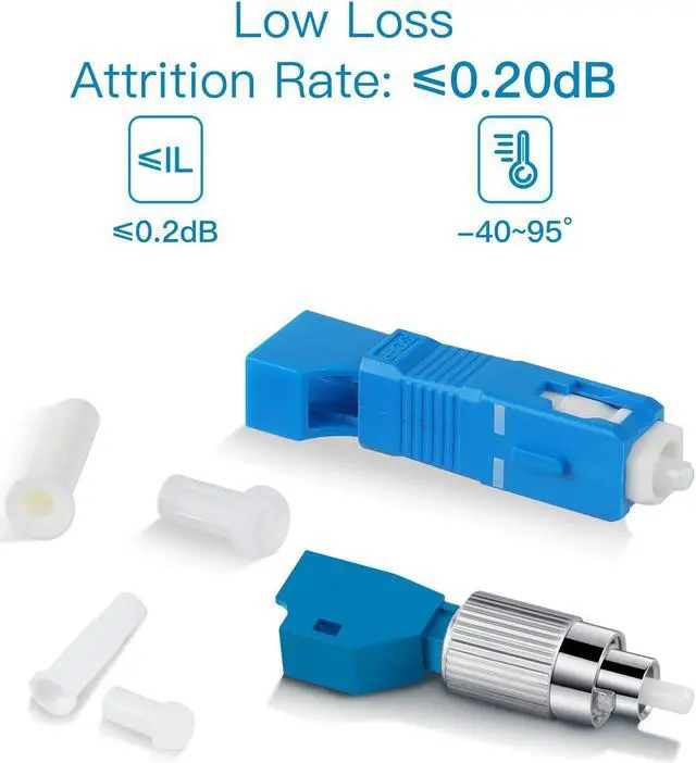 Alt view image 4 of 4 - xunsomten-8PC FC Male to LC Female Hybrid Optical Fiber Convertor Adapter & 8PC LC Female to SC Male Hybrid Flange Singlemode 9/125 SM Optical Fiber Adapter Connector