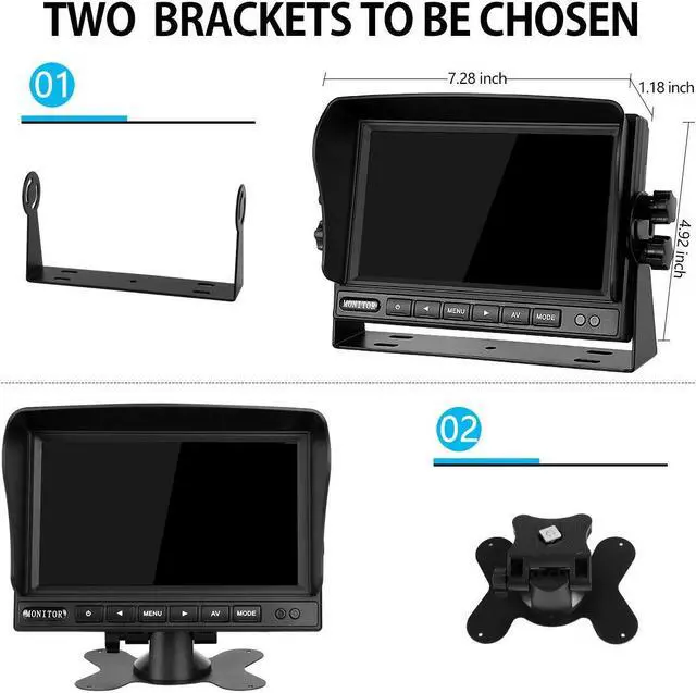 Alt view image 4 of 5 - YEDDY Wired Backup Camera for Trucks RV Tralier + Dual Backup Camera for Trucks RV Tralier Bundles