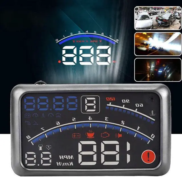 Alt view image 4 of 5 - Car HUD, HUD Display Car OBD2 Universal 5.5 inch HUD Display Car Navigation 4 MPH Over Speed Alarm Speedometer MPH/KM/h with Windshield Projection Film 12V