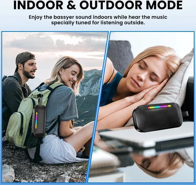 Alt view image 2 of 5 - LFS Portable Bluetooth Speaker,IPX7 Waterproof Speakers Bluetooth Wireless,20W Portable Speaker with 24Hours Playtime, for Travel,Home,Pool,Outdoor Portable Bluetooth Speakers(Black)