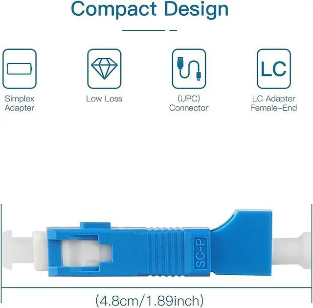 Alt view image 3 of 5 - Duogalia 15 Pack Singlemode SC/UPC Male to LC/UPC Female Adapter Fiber Optic Connector FTTH Adaptor Convertor for Visual Fault Locator Single Mode 9/125um Optical Adapter for VFL