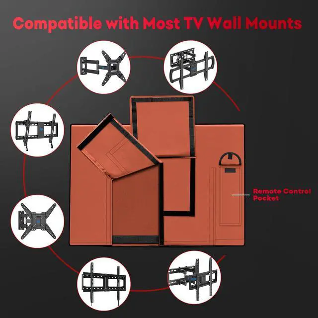 Alt view image 4 of 5 - Zettum Outdoor TV Cover 70 Inch - 600D TV Cover Waterproof & Weatherproof for 65 to 70 Inch Outdoor TV, Heavy Duty TV Enclosure Protector for Outside Flat Screen TV (Size: 65"L x 6"D x 41"H)