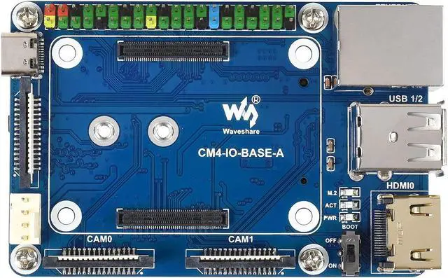 Main image of Mini Base Board for Raspberry Pi Compute Module 4 Lite/EMMC Series Module, with Standard CM4 Socket and Color-Coded Raspberry Pi 40PIN GPIO Header, for Evaluating CM4 or Integrated into End Product
