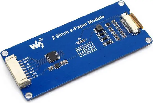 Alt view image 3 of 5 - waveshare 2.9inch E-Ink Display Module 296x128 Pixel White,Black Two-Color 3.3V/5V E-Paper Screen LCD Support Partial Refresh SPI Interface for Raspberry/Jetson Nano/Ard/Nucleo