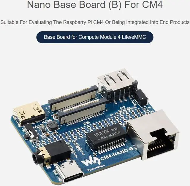 Alt view image 3 of 5 - Waveshare Nano Base Board Compatible with Raspberry Pi Compute Module 4