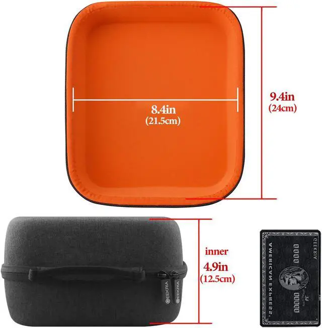 Alt view image 4 of 5 - Geekria Shield Case for Large-Sized Over-Ear Headphones, Replacement Hard Shell Travel Carrying Bag with Cable Storage, Compatible with Microsoft Xbox One Stereo, AKG K167 Headsets (Dark Grey)