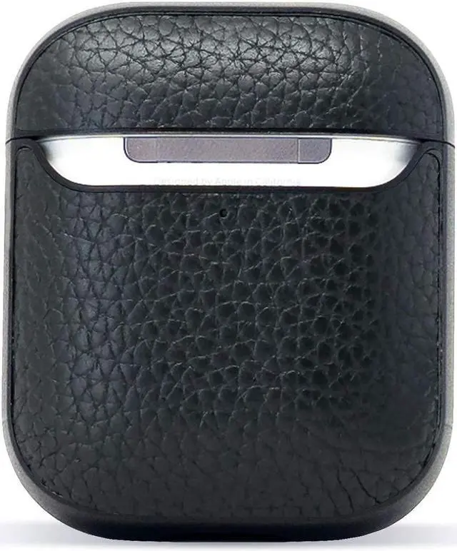 Alt view image 5 of 5 - Mous - Protective Case Cover for AirPods 1st and 2nd Generation with Keychain, Wireless Charging Compatible - Genuine Leather - Black - AirPod Accessories