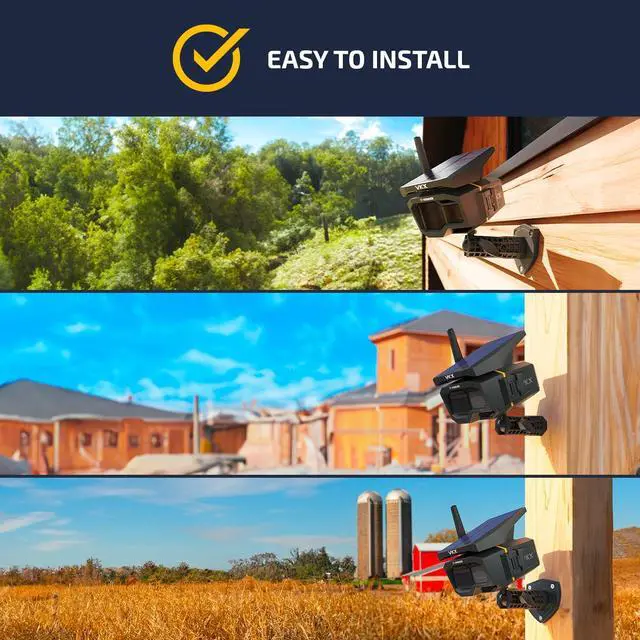 Alt view image 2 of 5 - Vosker VKX Solar Powered 4G-LTE Outdoor Cellular Security Camera - No WiFi Needed, Motion Activated, Night Vision, SIM Card Included, On-Demand Mode, IP65 Weather-Resistant