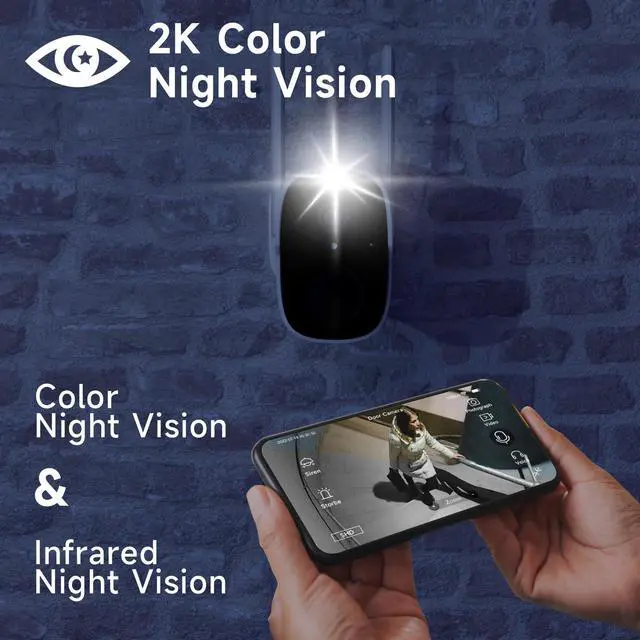 Alt view image 4 of 5 - 3PC Solar Security Cameras Wireless Outdoor, 2K Battery Powered Camera for Home, WiFi Security Cameras with Color Night Vision, IP66, 2-Way Audio, 120degFOV, AI Motion Detection, Works/Alexa, Cloud/SD