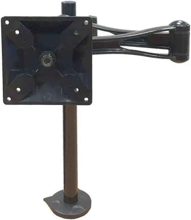 Alt view image 5 of 5 - Height Adjustable Double Swivel Monitor Desk Mount Stand for Single Monitor up to 27 inches - VESA Mount Compatible