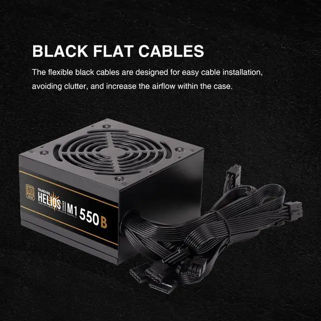 Alt view image 3 of 5 - GAMDIAS 550W Gaming PC PSU, 80 Plus ATX Bronze 12V Power Supply for PC Computers with Active PFC, Helios M1-550B