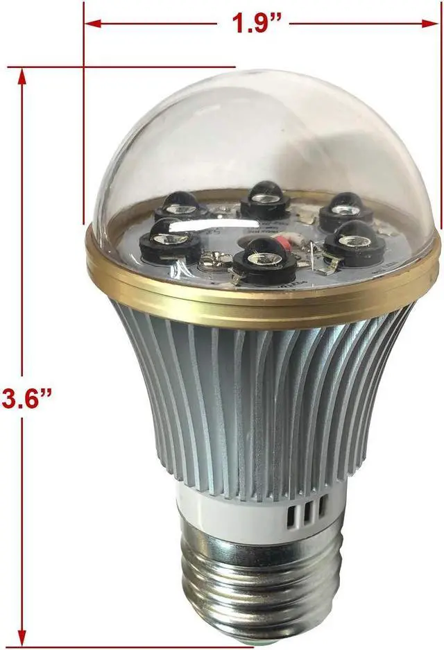 Alt view image 3 of 5 - SCS Enterprises Total Invisible Super Wide 940nM IR Light Bulb Lamp (6 High Power LED illuminators) 20ft Range, 160 deg, 120VAC