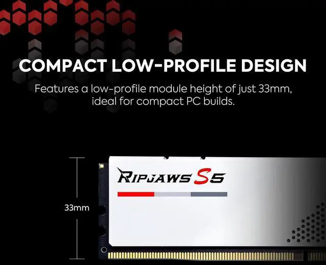 Alt view image 4 of 5 - G.SKILL Ripjaws S5 Series (Intel XMP 3.0) DDR5 RAM 64GB (2x32GB) 5600MT/s CL36-36-36-89 1.25V Desktop Computer Memory UDIMM - Matte White (F5-5600J3636D32GA2-RS5W)