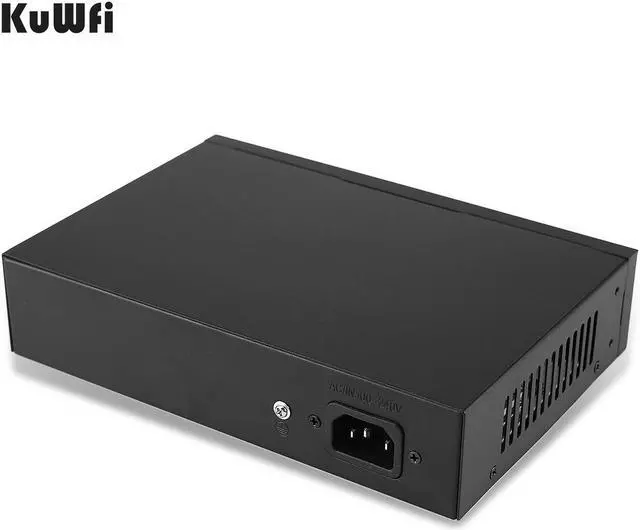 Alt view image 3 of 5 - KuWFi 6-Port Ethernet Network Switch 2 Port Uplink 802.3AT/AF 72W Cat5 Unmanaged Metal Smart Desktop Network Power Over Ethernet Injector Splitter