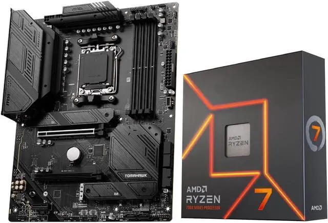 Main image of INLAND MSI MAG B650 Tomahawk WiFi Gaming Motherboard with AMD Ryzen 7 7700X 8-Core 16-Thread AM5 Unlocked Desktop Processor