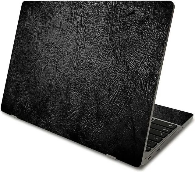Main image of MightySkins Skin Compatible With Samsung Chromebook 4 (2021) 11.6" - Black Leather | Protective, Durable, and Unique Vinyl Decal wrap cover | Easy To Apply, Remove, and Change Styles | Made in the USA
