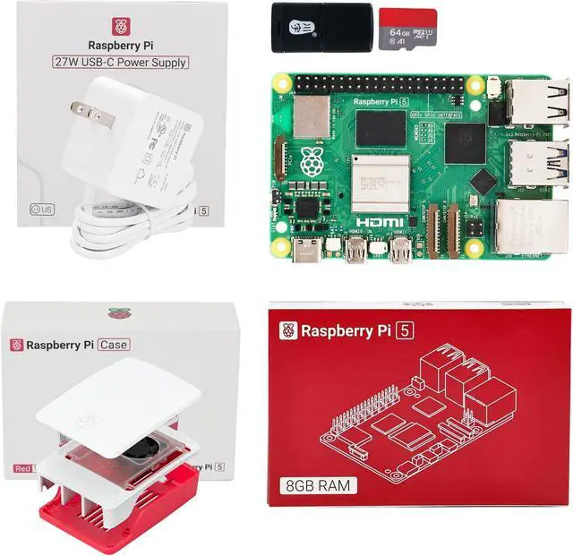 Main image of Raspberry Pi 5 8GBofficial package and Yahboom custom Pi 5 power supply