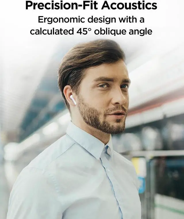 Alt view image 5 of 5 - 1MORE True Wireless Earbuds - Q20 Bluetooth Headphone Earbuds 30H Playback, Earphones with ANC, IPX4, Low-Latency Gaming Mode, in-Ear Earbuds with 4 Mic for Smart Phone Laptop TV Sports (White)