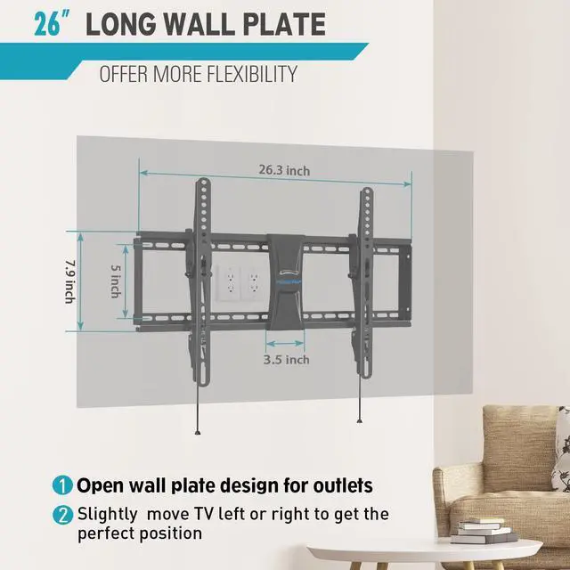Alt view image 4 of 5 - MOUNTUP MU0008 Tilting TV Wall Mount for 37-70 Inches TVs & MOUNTUP MU0004 Single Monitor Desk Mount Bundle