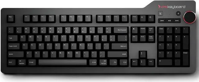 Main image of Das Keyboard 4 Professional for Mac Wired Mechanical Keyboard, Cherry MX Brown Mechanical Switches, 2-Port USB 3.0 Hub, Volume Knob, Aluminum Top (104 Keys, Black)