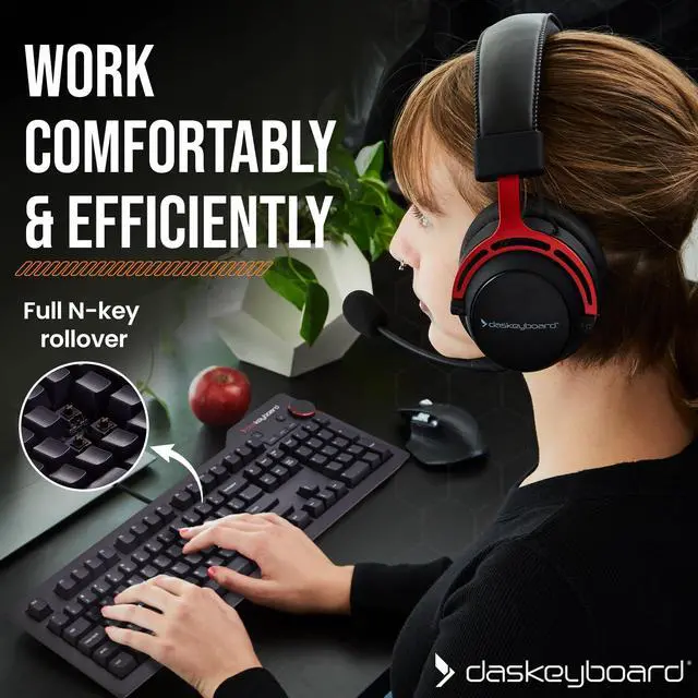 Alt view image 3 of 5 - Das Keyboard 4 Professional for Mac Wired Mechanical Keyboard, Cherry MX Brown Mechanical Switches, 2-Port USB 3.0 Hub, Volume Knob, Aluminum Top (104 Keys, Black)