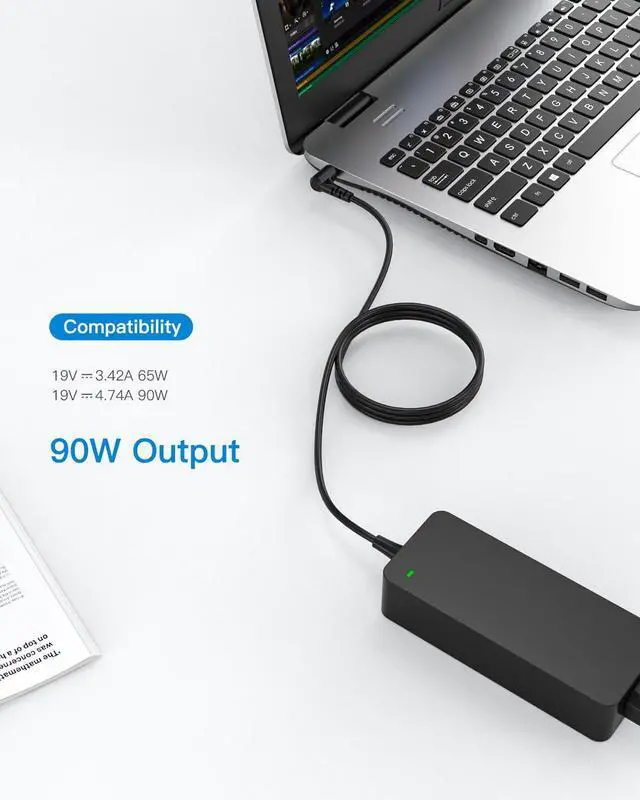 Alt view image 3 of 5 - 90W AC Charger Fit for Acer Aspire Z 24 Z24-890 Z24-880-UR13 Z22-780 Z24-890-UR11 Z24-890-UA91 Z24-890-UR13 Z24-890-UR16 Aspire 7 A715-76-765N A715-76-73L8 Laptop Adapter Power Supply Cord