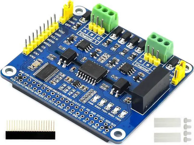 Main image of 2-Channel Isolated RS485 Expansion HAT,SC16IS752+SP3485 Dual Chip Convert SPI to RS485 Data Rate up to 921600bps Embed Multi Protection Circuits,for Raspberry Pi 4B/3B+/3B/2B/Zero/Zero W