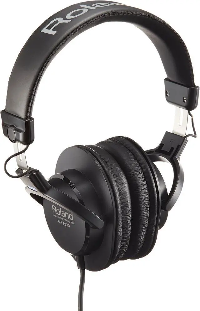Main image of Roland RH-200 Stereo Monitor Headphones Black Coiled Cable - Clear, Accurate and Comfortable for Studio-Quality Monitoring