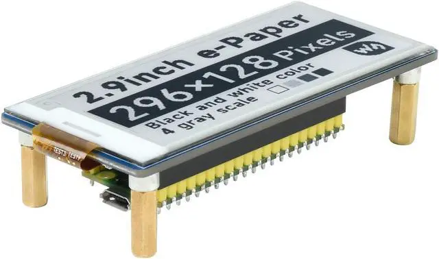 Alt view image 2 of 5 - waveshare 2.9inch E-Paper E-Ink Display Module for Raspberry Pi Pico 296x128 Pixels Black/White Partial Refresh Support with SPI Interface