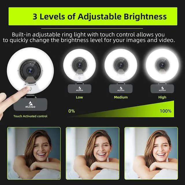 Alt view image 4 of 5 - NexiGo 60FPS 1080P AutoFocus Webcam with Mini Tripod Kits, 2021 N960E USB FHD Web Computer Camera, Extendable Tripod Stand, for Zoom/Skype/Teams Online Teaching, Laptop MAC PC Desktop