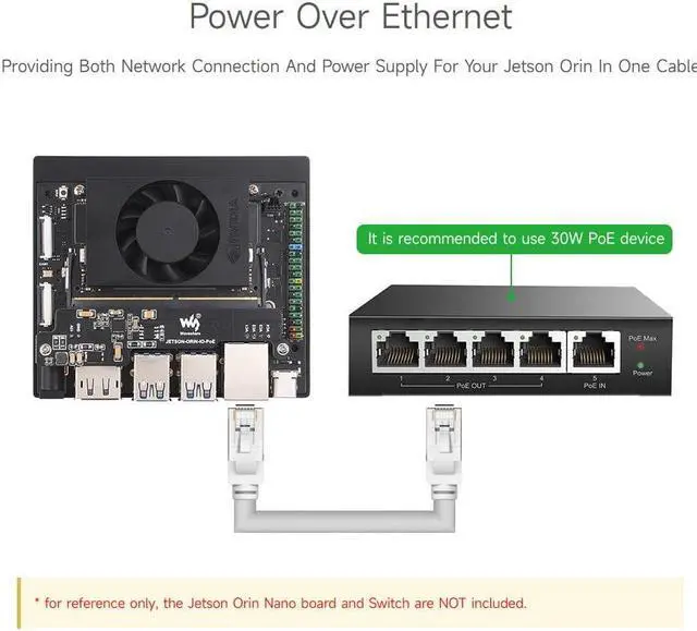 Alt view image 5 of 5 - Waveshare PoE Expansion Board for NV Jetson Orin Nano/NX, Mini Body, More Space Saving