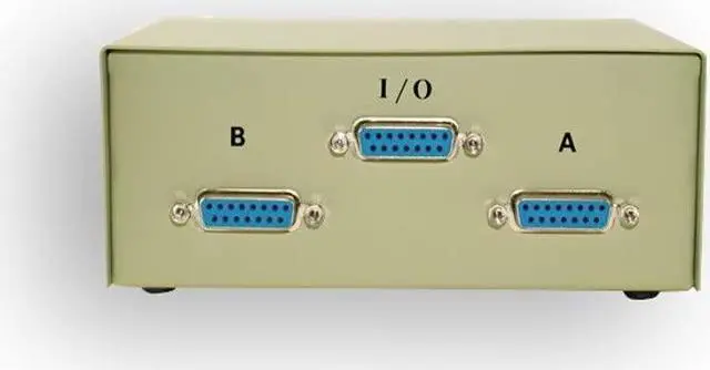 Alt view image 2 of 2 - Kentek DB15 2 Way Manual Data Switch Box 15 Pin I/O AB Female Port for PC Game Joystick MAC Monitors MIDI Devices Peripherals