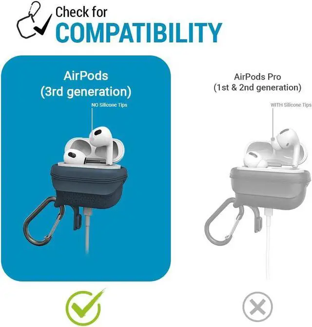 Alt view image 2 of 5 - Catalyst Vibe Series Waterproof Case for AirPods 3rd Generation, Silicone One Piece Design Case for AirPods 3, High Drop Protection Case for AirPods Gen 3, Compatible Wireless Charging